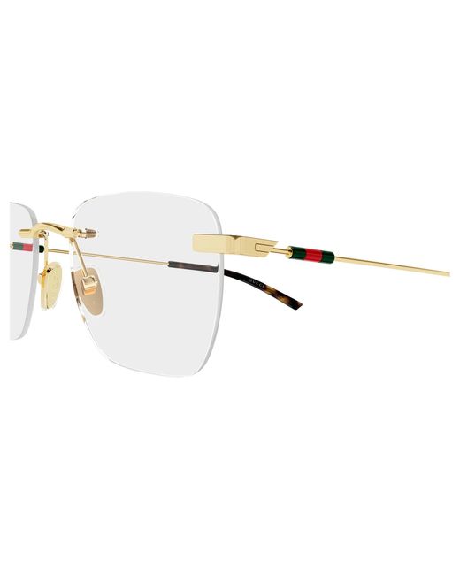 Gucci Black Gg2099O 002 Optical Frames Metal Transparent Squared for men