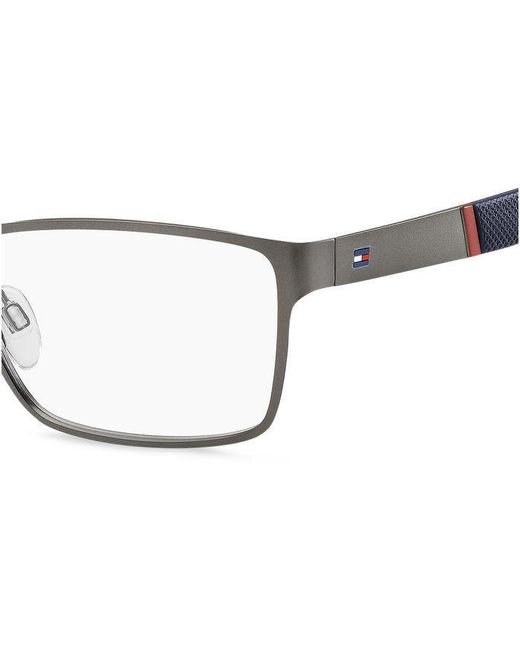 Tommy Hilfiger Black Th 1543 R80 Optical Frames Steel Squared for men