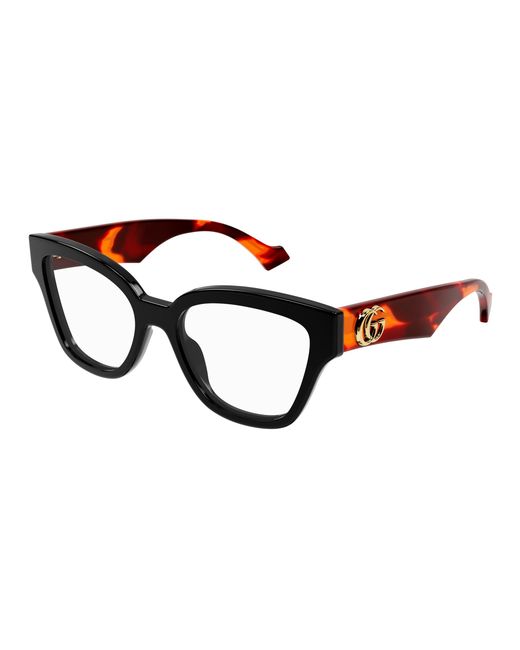 Gucci Black Gg1424O 007 Optical Frames Acetate Geometric