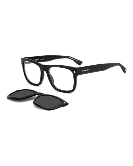 DSquared² Black D2 0100/Cs 807/M9 Sunglasses Plastic Geometric Polarized Clip-On for men