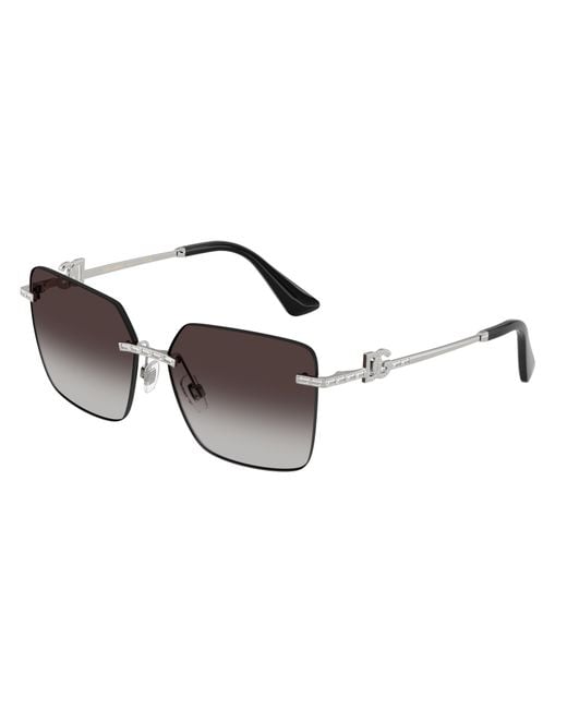 Dolce & Gabbana Black Dg2332B 05/8G Sunglasses Metal Squared Normal Nuanced
