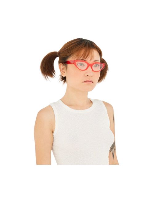 Retrosuperfuture Red S2B Numero 124 Light Optical Frames Acetate Cat Eye
