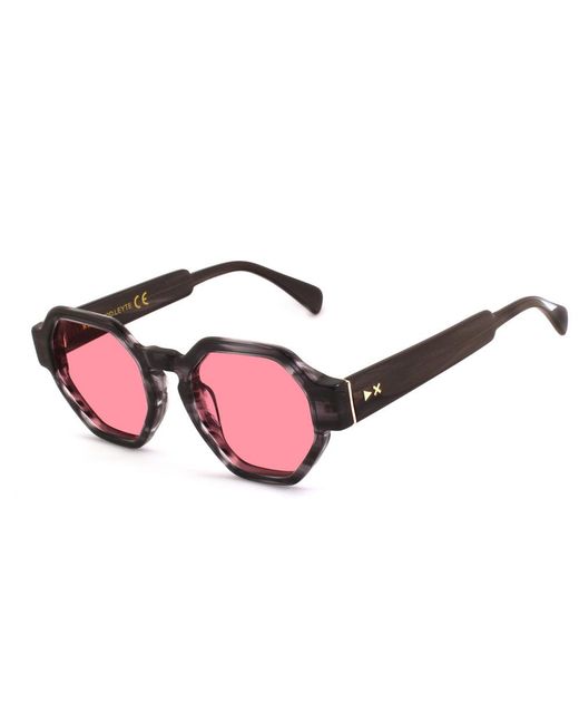 Xlab Black Leyte Sunglasses Acetate G15 Geometric Polarized