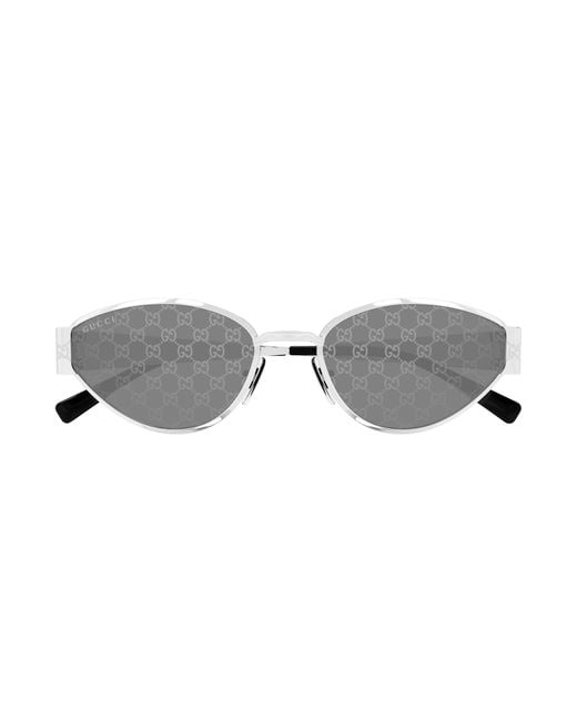 Gucci Black Gg1853S 002 Sunglasses Metal Smoke Geometric