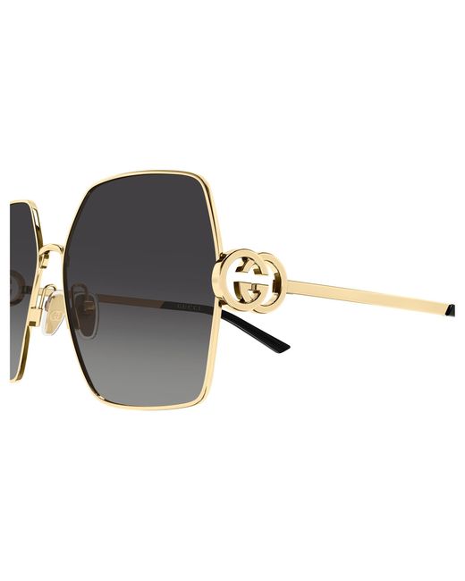 Gucci Black Gg2163S 001 Sunglasses Metal Squared