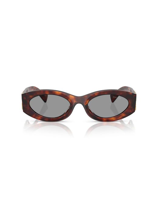Miu Miu Black Mu 11Ws 0Mu 11Ws 21C40O Sunglasses Acetate Round Normal