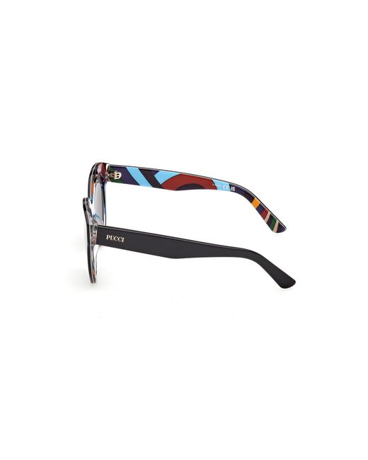 Emilio Pucci Black Ep0254 05A Sunglasses Acetate Smoke Geometric Normal