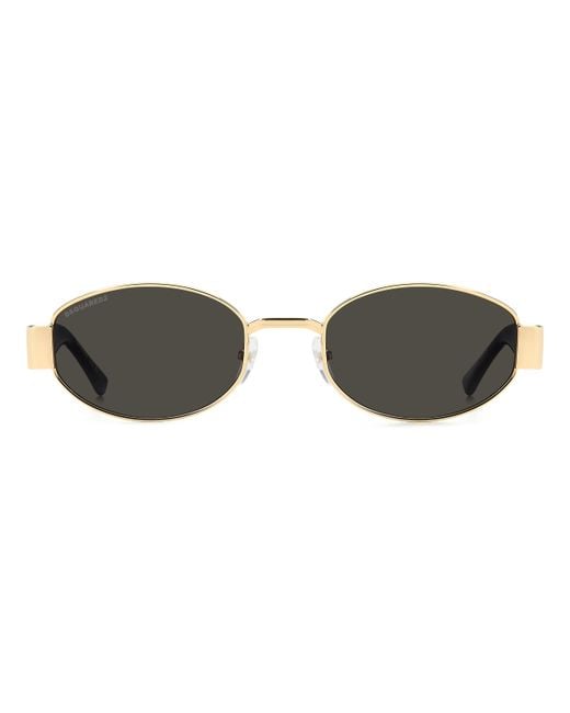 DSquared² Black D2 0155/S 000/Ir Sunglasses Metal Round Normal for men