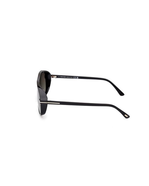 Tom Ford Black Ft1208 Guillaume 01B Sunglasses Acetate Smoke Pilot Normal for men