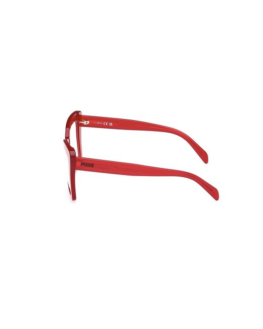 Emilio Pucci Red Ep5260 066 Optical Frames Acetate Butterfly Normal