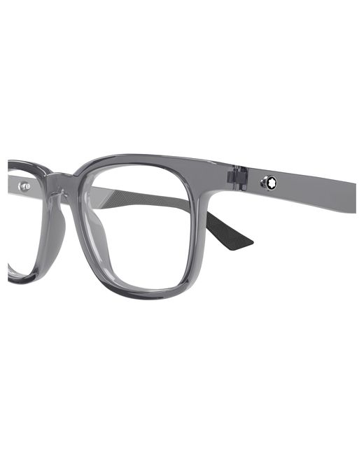 Montblanc Black Mb0433O 005 Optical Frames Injected Transparent Squared for men