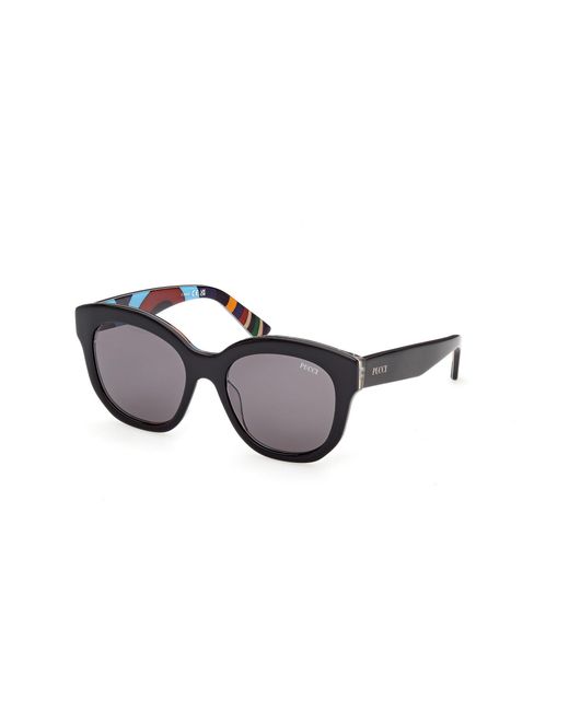 Emilio Pucci Black Ep0254 05A Sunglasses Acetate Smoke Geometric Normal
