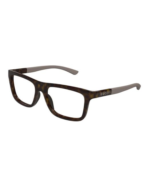 Gucci Black Gg1737O 004 Optical Frames Injected Transparent Squared for men