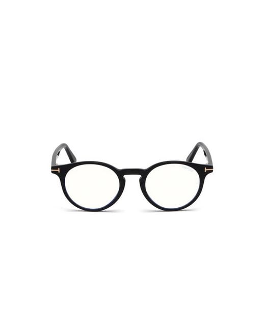 Tom Ford Black Ft5557-B 001 Optical Frames Acetate Round Anti- Light