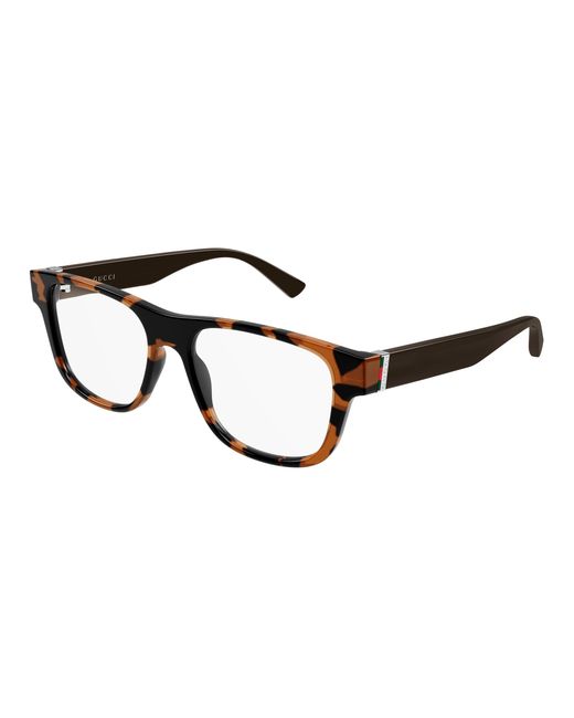 Gucci Black Gg2086O 007 Optical Frames Injected Transparent Squared for men
