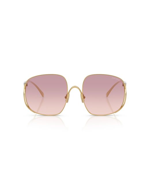 Miu Miu Black Mu A57S 5Ak40S Sunglasses Metal Squared Normal Shaded