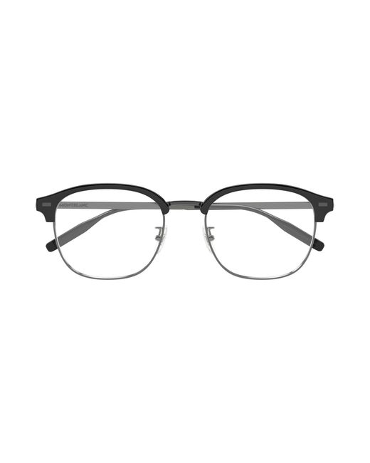 Montblanc Black Mb0446Oa 001 Optical Frames Titanium Transparent Round for men