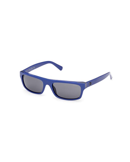 Guess Blue Gu00276 90A Sunglasses Injected Smoke Squared Normal for men