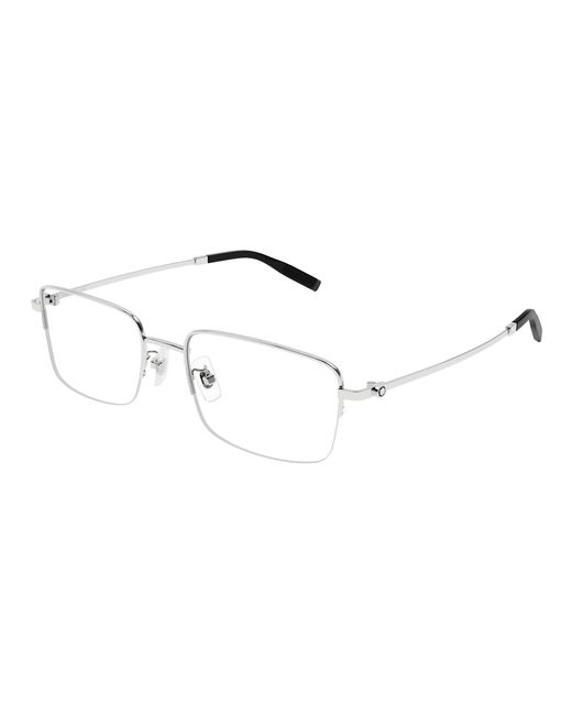 Montblanc Black Mb0313Oa 001 Optical Frames Titanium Transparent Squared for men