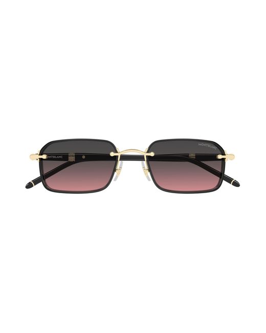 Montblanc Black Mb0483S 003 Sunglasses Metal Squared for men