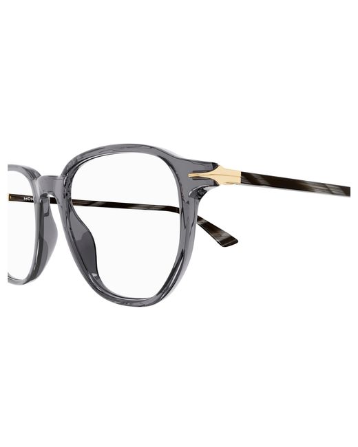 Montblanc Black Mb0366O 004 Optical Frames Acetate Transparent Squared for men