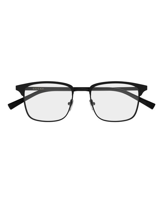Gucci Black Gg2135O 006 Optical Frames Metal Transparent Squared for men