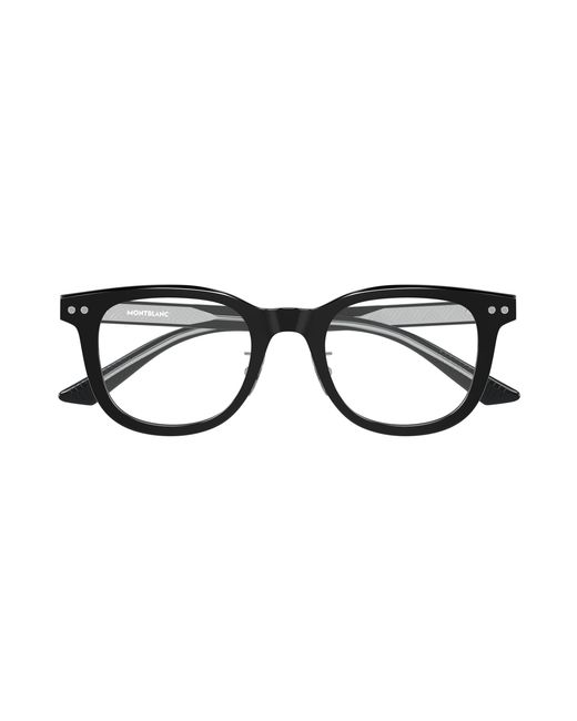 Montblanc Black Mb0450Oj 003 Optical Frames Acetate Transparent Round for men
