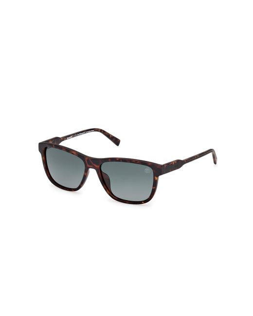 Timberland Black Tb00052-H 52D Sunglasses Injected Smoke Squared Polarized for men