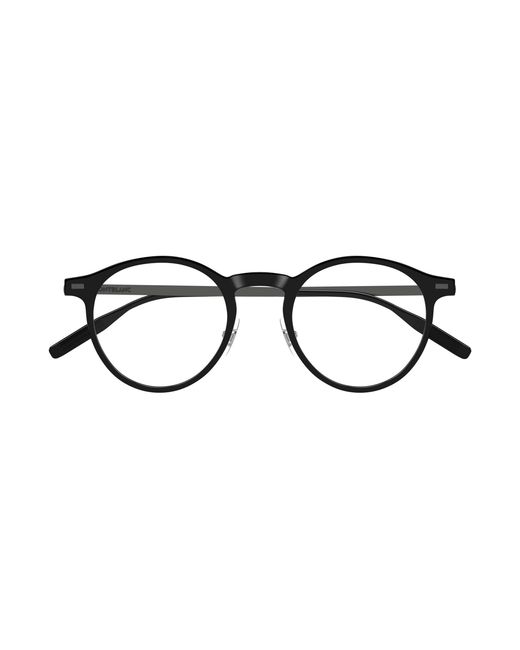 Montblanc Black Mb0426O 001 Optical Frames Injected Transparent Round for men