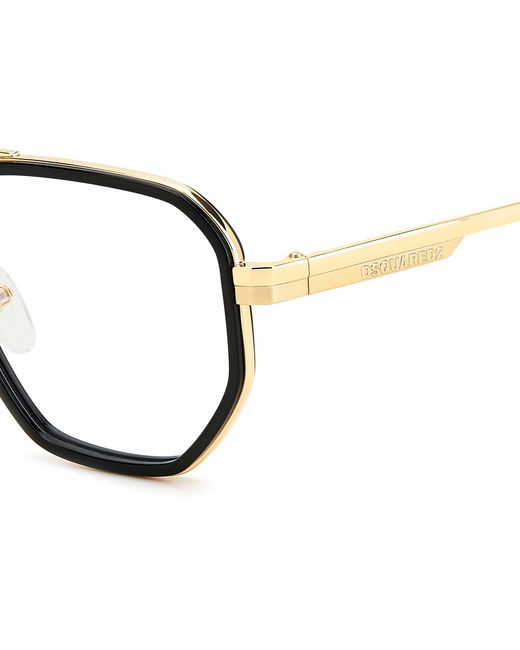 DSquared² Black D2 0111 807 Optical Frames Metal Geometric for men