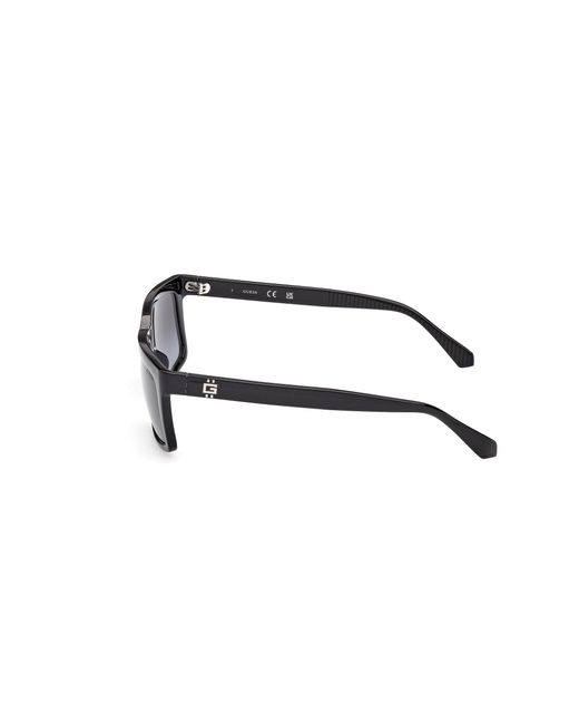 Guess Black Gu00274 01B Sunglasses Injected Smoke Squared Normal for men