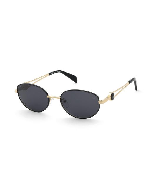 Blumarine Black Sbm245 301 Sunglasses Metal Smoke Geometric Normal