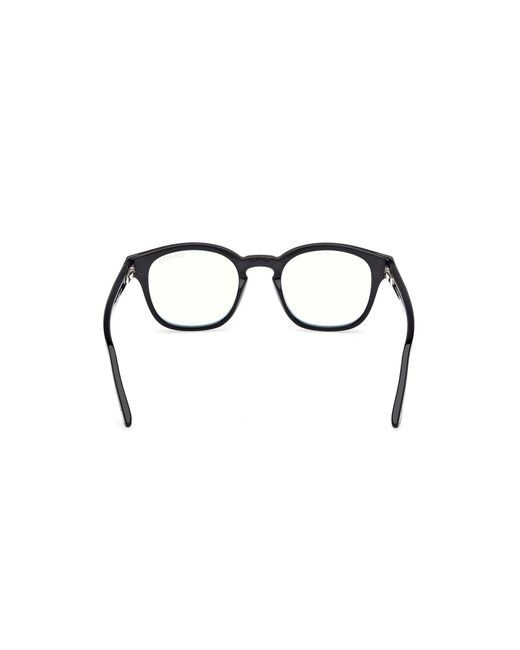 Tom Ford Black Ft5532-B 01D Optical Frames Acetate Smoke Round Polarized for men