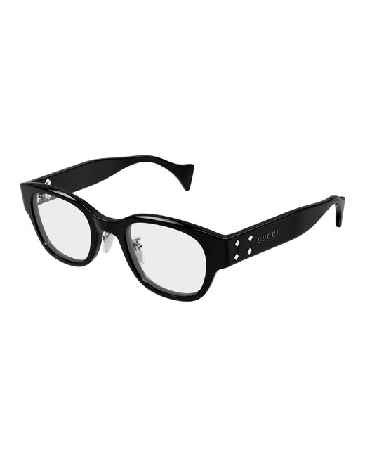 Gucci Black Gg2001Oj 001 Optical Frames Acetate Transparent Round for men