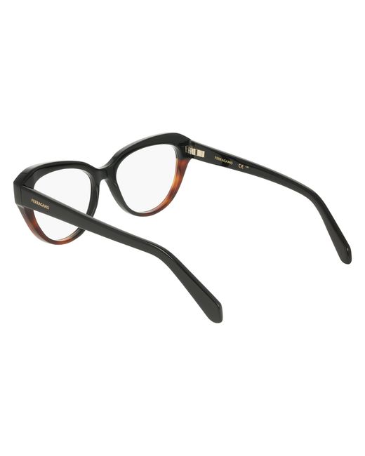 Ferragamo Black Sf3046 006 Optical Frames Acetate Cat Eye Normal
