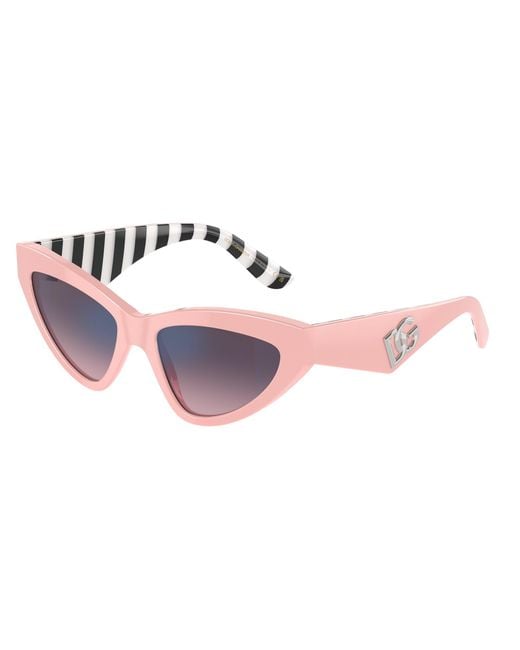 Dolce & Gabbana Black Dg4439 3098H9 Sunglasses Acetate Cat Eye Mirrored Shaded