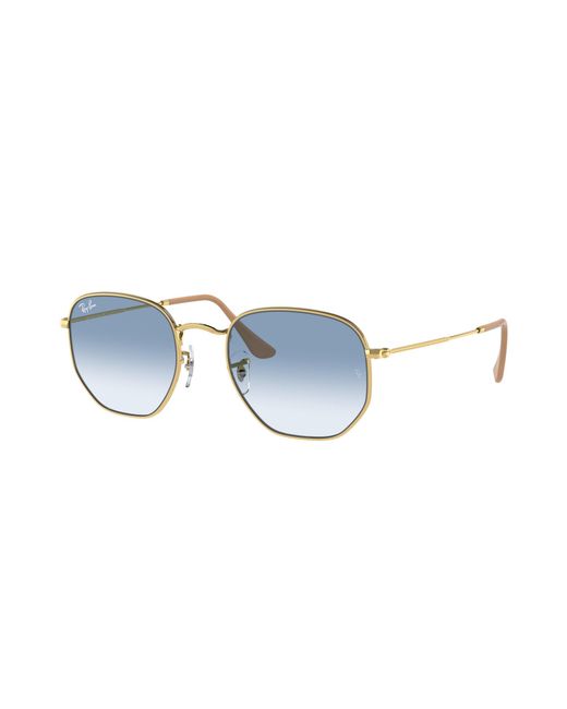 Ray-Ban Black Hexagonal Sunglasses Frame Blue Lenses