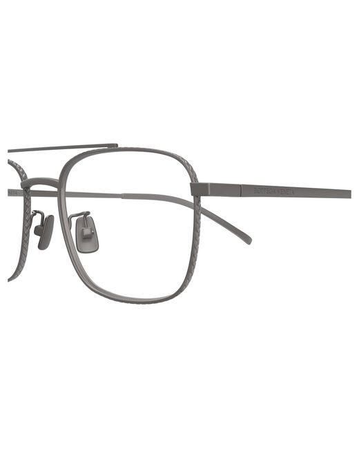 Bottega Veneta Black Bv1425Oa 003 Optical Frames Titanium Transparent Squared