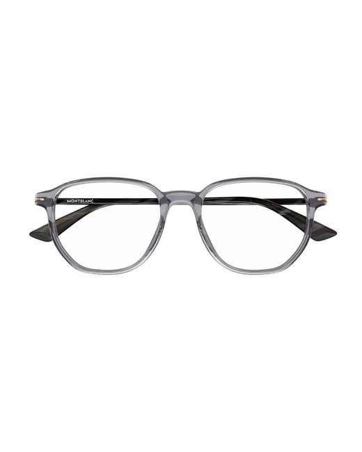 Montblanc Black Mb0366O 004 Optical Frames Acetate Transparent Squared for men