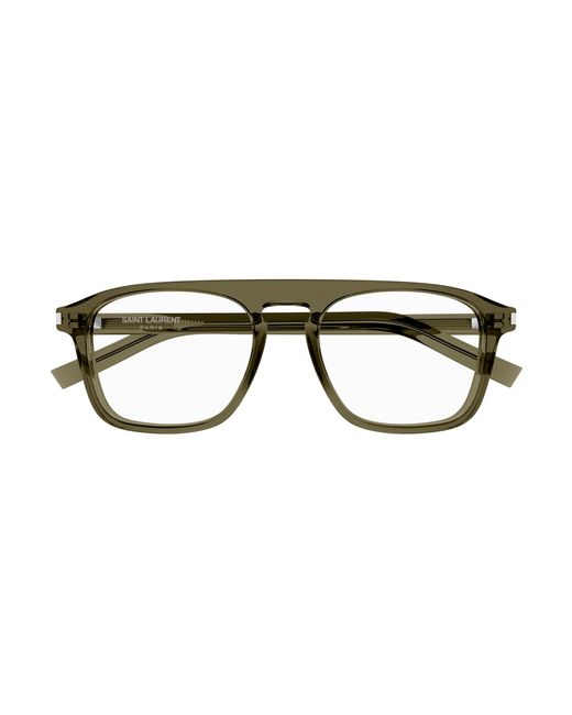 Saint Laurent Black Sl 157 006 Optical Frames Acetate Transparent Squared for men