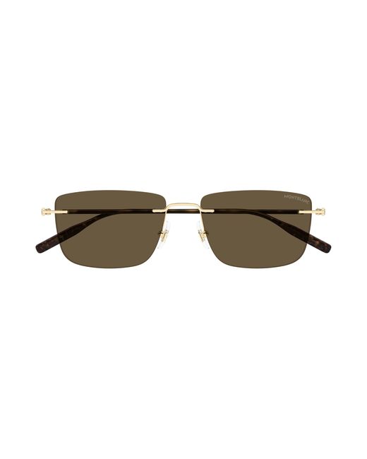 Montblanc Black Mb0429S 005 Sunglasses Metal Squared for men