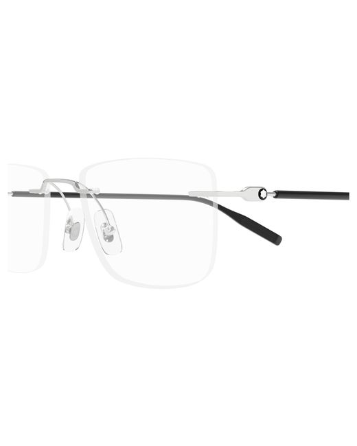 Montblanc Black Mb0431O 002 Optical Frames Metal Transparent Squared for men