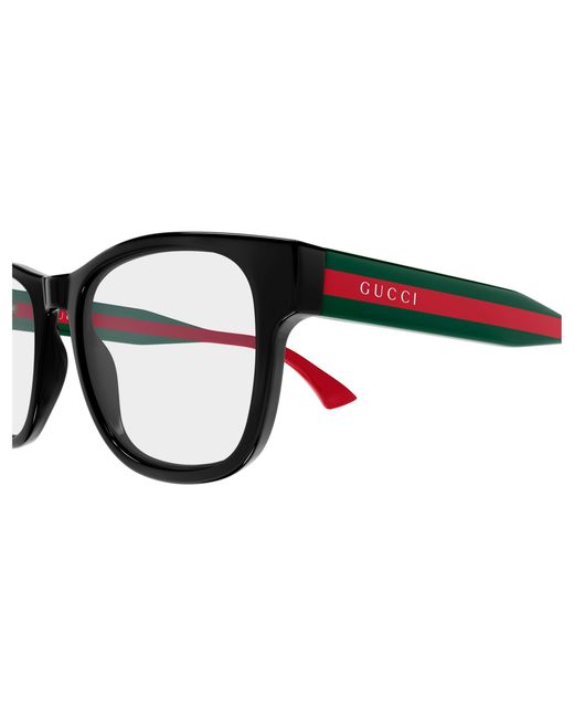 Gucci Black Gg0004Onn 001 Optical Frames Acetate Transparent Squared for men