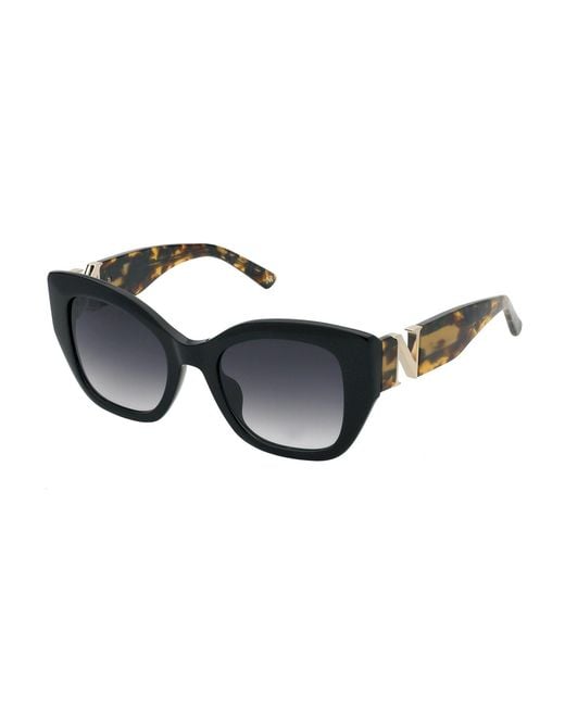 Nina Ricci Black Snr377V 700 Sunglasses Acetate Smoke Squared Normal Shaded
