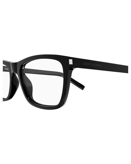 Saint Laurent Black Sl 841 005 Optical Frames Acetate Transparent Squared for men