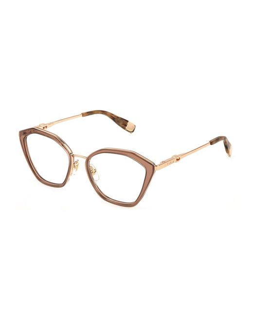 Furla Black Vfu831 08Fc Optical Frames Metal Geometric