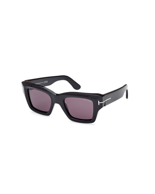 Tom Ford Black Ft1154 Ilias 01A Sunglasses Acetate Smoke Squared Normal for men