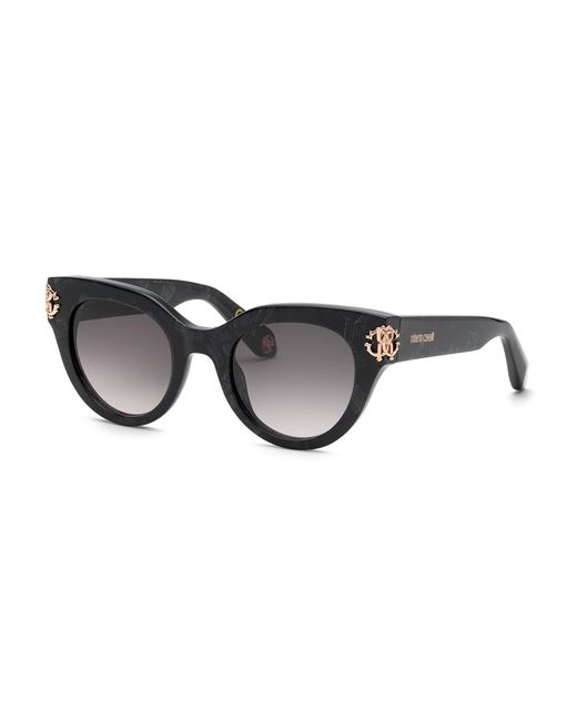 Roberto Cavalli Black Src065M 981 Sunglasses Acetate Smoke Butterfly Normal Shaded