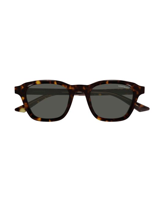 Montblanc Black Mb0384S 002 Sunglasses Acetate Round for men