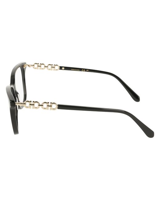 Ferragamo Black Sf3064 001 Optical Frames Acetate Squared Normal